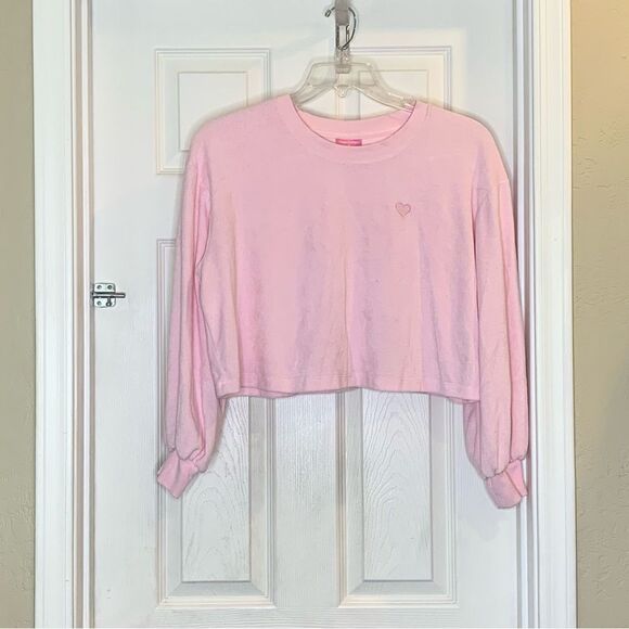 Stony Clover heart cropped Terry sweatshirt Size Large - Picture 1 of 8